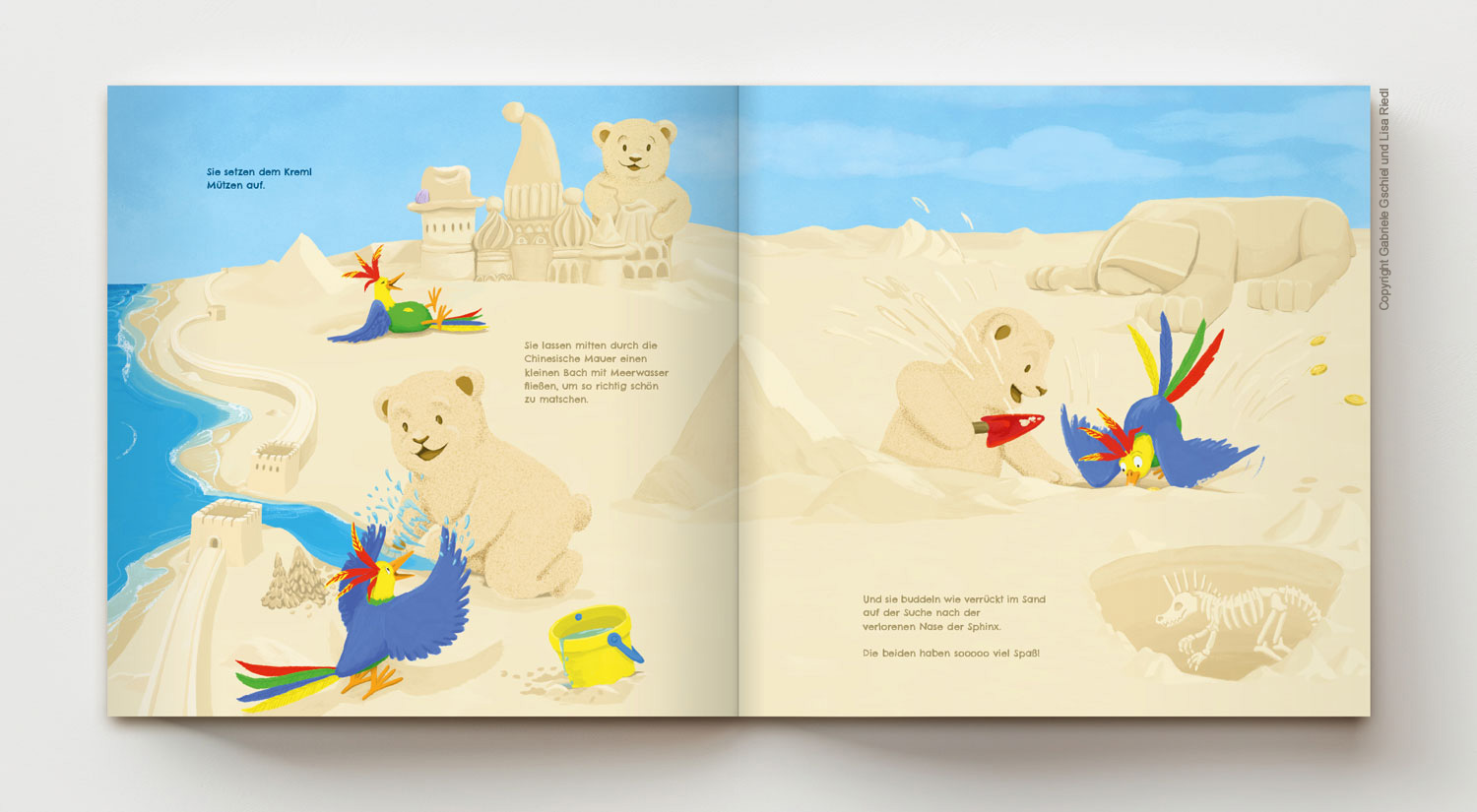 Kinderbuch Sandy – Der kleine Sandbär. Doppelseite